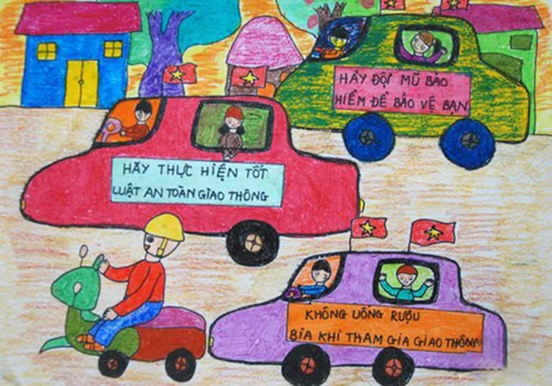 Ve-tranh-tuyen-truyen-an-toan-giao-thong-cua-hoc-sinh